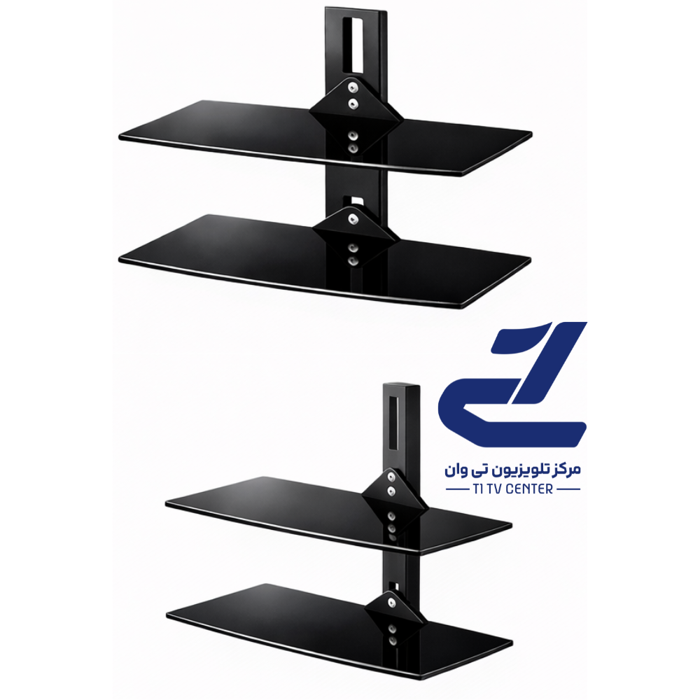 شلف دو طبقه تلویزیون آسانسوری سکوریت مشکی مدل U3