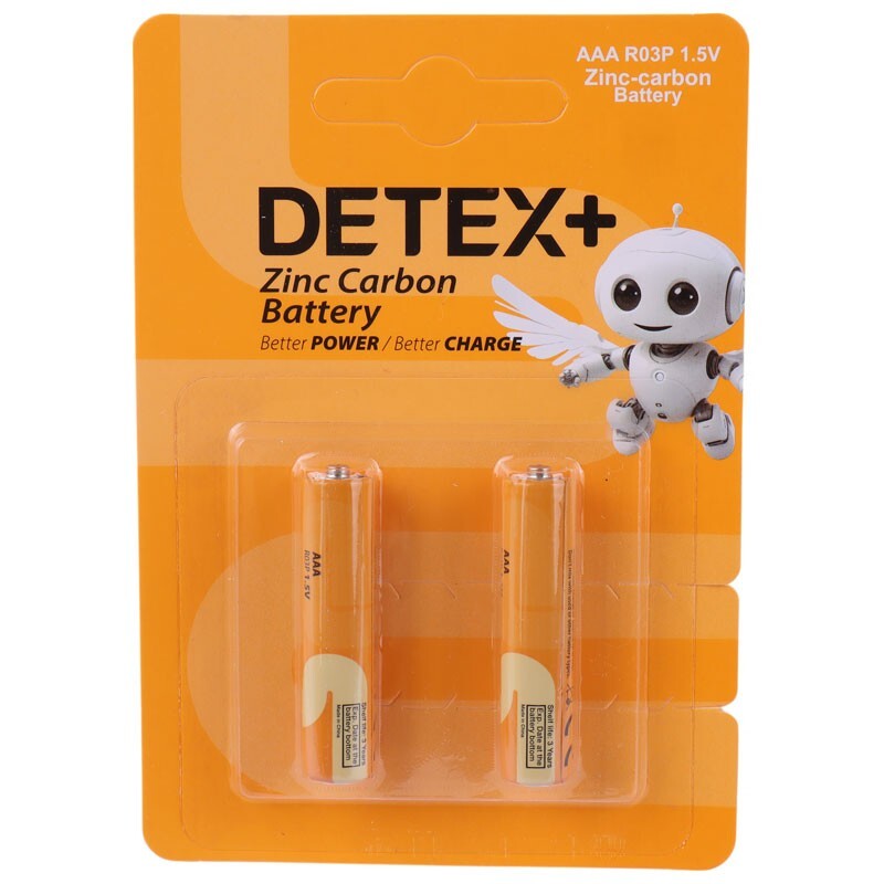 باطری نیم قلم +DETEX مدل ZINC-CARBON AAA